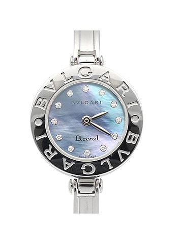 Bvlgari Bulgari B.zero1 Watch, Stainless Steel BZ22S Quartz, Polished, Ladies', Blue Shell (view 1)