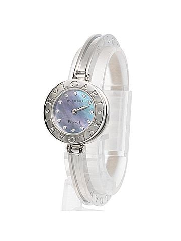 Bvlgari Bulgari B.zero1 Watch, Stainless Steel BZ22S Quartz, Polished, Ladies', Blue Shell (view 2)
