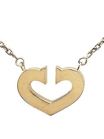 Cartier Cartier C Heart Necklace, 18K Yellow Gold, Women's, CARTIER Double Stopper (view 1)