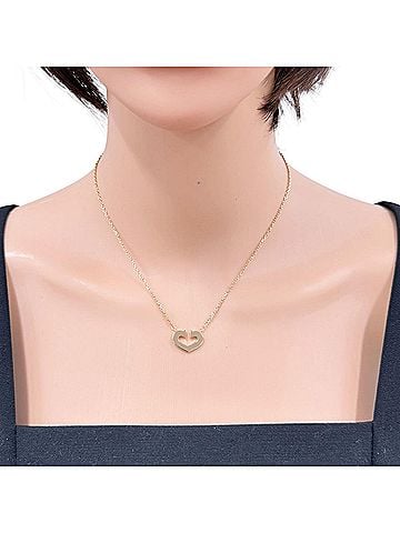 Cartier Cartier C Heart Necklace, 18K Yellow Gold, Women's, CARTIER Double Stopper (view 2)