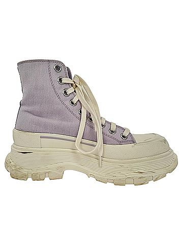 Alexander McQueen Alexander Mcqueen Tread Slick High-Top Sneakers in Purple Cotton (view 1)