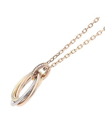 Cartier Cartier Trinity Necklace Pendant with 5 Diamonds, 18K Yellow Gold, Pink White Gold (B7058700) (view 2)