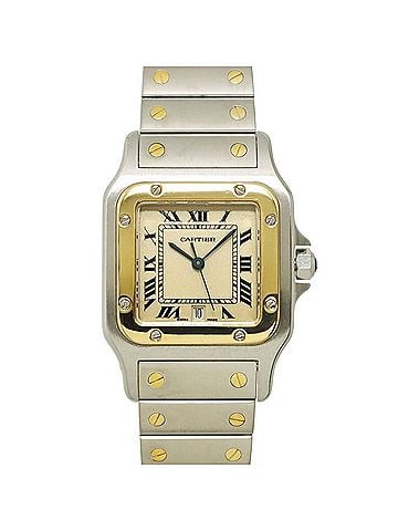 Cartier Cartier Santos Galbee LM W20011C4 Two-Tone Men's Watch, Date, Yellow Gold, Quartz Watch (view 1)
