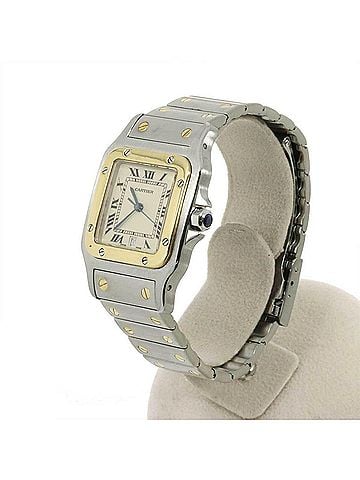 Cartier Cartier Santos Galbee LM W20011C4 Two-Tone Men's Watch, Date, Yellow Gold, Quartz Watch (view 2)