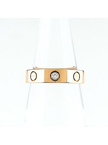 Cartier Cartier Mini Love PG Pink Gold Ring with 1 Small Diamond (750) - Women's (view 1)