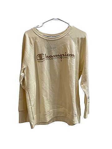 Champion Powerblend Fleece Crew Script Logo Sweatshirt Long Sleeve T-Shirt (view 2)