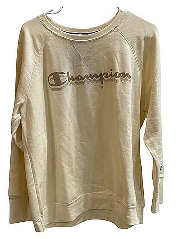 Champion Powerblend Fleece Crew Script Logo Sweatshirt Long Sleeve T-Shirt (view 1)