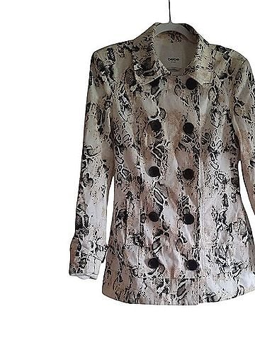 Bebe Snake-Print Double-Breasted Trench Coat Trenchcoat (view 1)