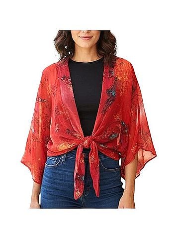 Chico's 3/4 Sleeve Silk Top (view 1)