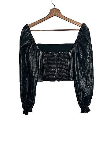 Alice + Olivia Bronte Faux Leather Top (view 2)
