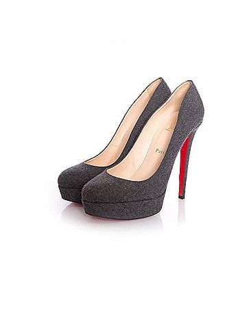 Christian Louboutin Christian Louboutin Gray "bianca 140" Wool Platform Court Shoes. (view 1)
