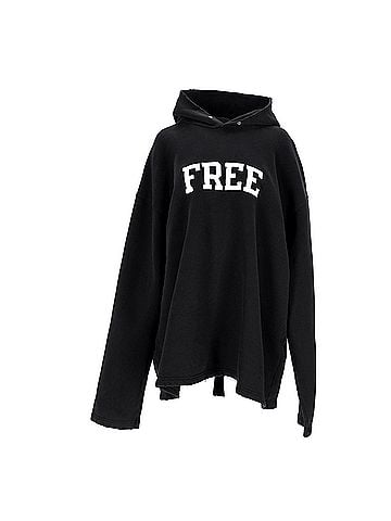 Balenciaga Balenciaga Free No Rib Hoodie Black (view 1)