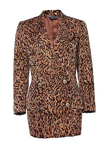 Versace Gianni Versace Couture Leopard printed maxi blazer (view 1)