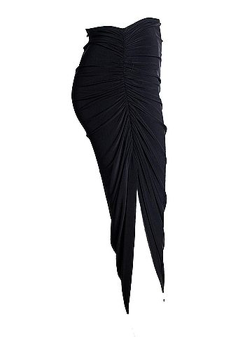 Norma Kamali Norma Kamali, Diana side drape long skirt in black (view 2)