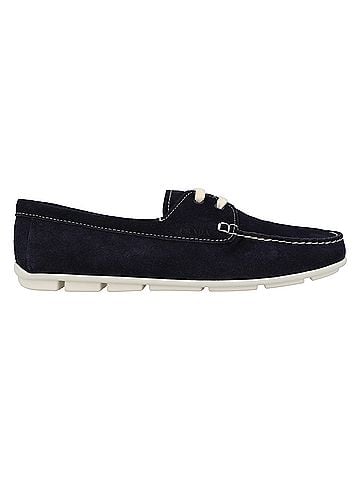 Prada Prada Suede Loafer in Black Women's Shoes (view 1)