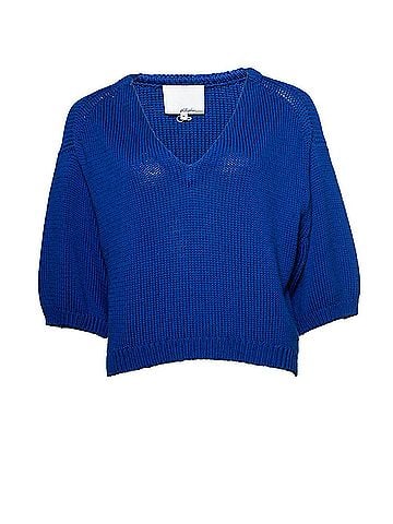 3.1 Phillip Lim Philip Limm, knitted blue top (view 1)