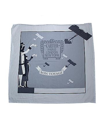 Cartier Cartier, grey bon voyage wool fringed scarf (view 1)