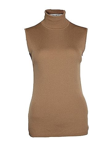 Gerard Darel Gerard Darel, ribbed turtle neck top in brown (view 1)