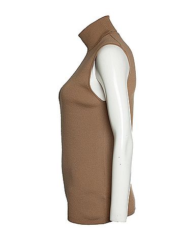 Gerard Darel Gerard Darel, ribbed turtle neck top in brown (view 2)