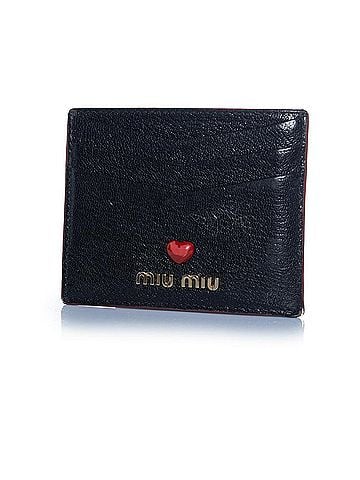 Miu Miu Miu Miu, black leather card holder (view 1)