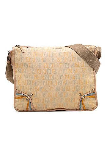 Fendi Zucchino Canvas F Charm Crossbody (view 1)