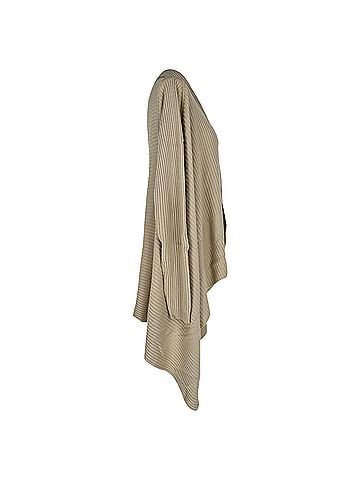 Rick Owens Rick Owens Ribbed-Knit Cape Sweater in Beige Wool (view 2)