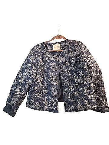 Lucky Brand Blue Quilted Floral Puff Jacket Jacket (view 1)