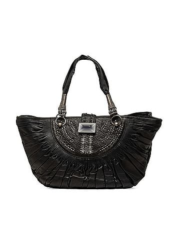 Christian Dior Christian Dior Dior Plissé Gathered Handbag, Black Leather, Women's (view 1)