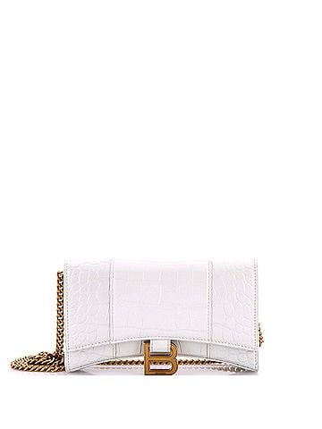 Balenciaga Hourglass Chain Wallet Crocodile Embossed Leather (view 1)