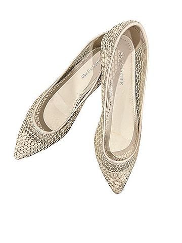 Marc Fisher Neutral Mesh Pointed-Toe Ballet Flats Flats (view 1)