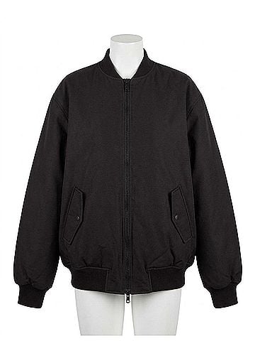 Wardrobe NYC Reversible Bomber Jacket in Black (view 1)