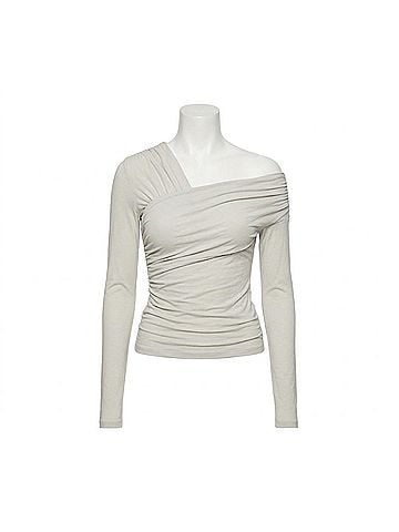 Goldsign Fonteyne One Shoulder Bodysuit in Sand (view 1)