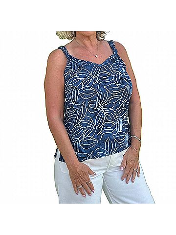 Santiki Lyla Top in Navy Leaf (view 2)