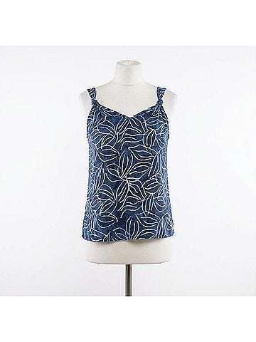 Santiki Lyla Top in Navy Leaf (view 1)