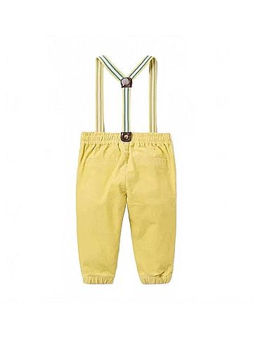 Janie and Jack Kid's Suspender Corduroy Pant in Yellow (view 2)