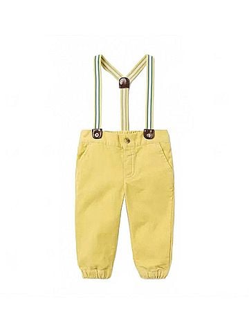 Janie and Jack Kid's Suspender Corduroy Pant in Yellow (view 1)