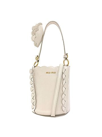 Miu Miu Miu Miu Miu Flower Bucket Bag 2-Way Handbag Calfskin Women's MIUMIU (view 1)