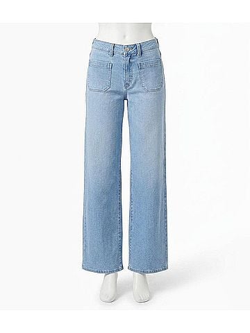 Karen Kane Lauren Patch Pocket Jeans in Light Blue (view 1)