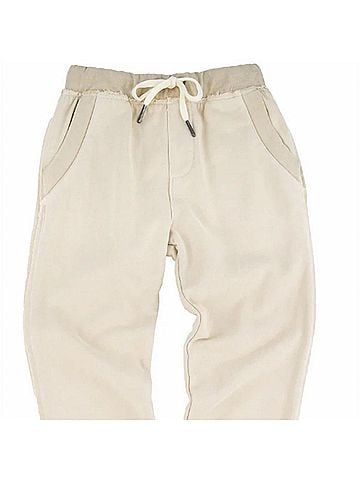 Miki Miette Boy's Ziggy Jogger Pants in Oatmeal (view 2)