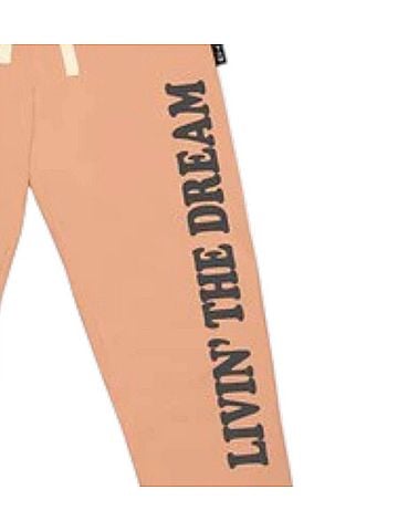 Tiny Whales Kids' Livin The Dream Sweatpants in Coral (view 2)
