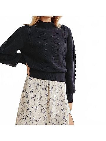 Reformation Sinclair Wool Sweater in Navy (view 2)