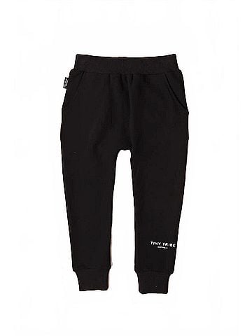 Tiny Tribe Kids Good Vibe Tribe Sweatpants in Black (view 1)