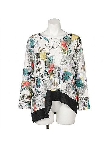 Inoah Abstract Ease Dolman Pullover in Multi (view 1)