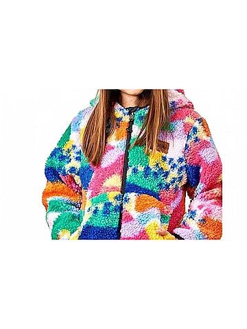 Deux Par Deux Reversible Sherpa Jacket in Multi (view 2)