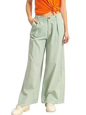 Double Zero High Waist Basic Wide Leg Pants in Mint (view 2)