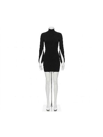 Alexander Wang Drape Back Sleeve Mini Dress in Black (view 1)