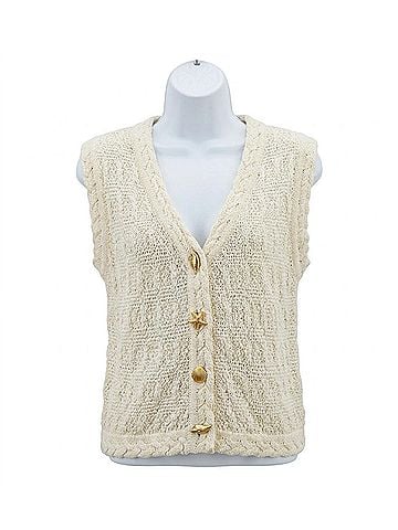 By Together Seaside Charm Knit Tank in Cream (view 1)