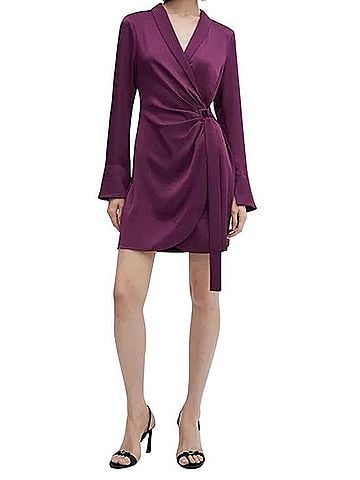 Mango Wrapped Satin Buckled Dress Casual Dress (view 1)