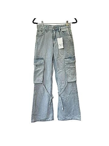 Zara TRF Belt Loop Wide-Leg Cargo Jeans Jeans (view 1)