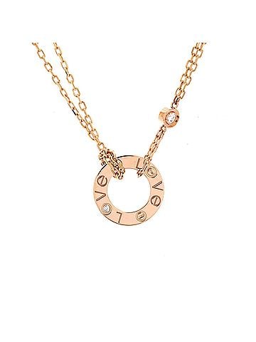 Cartier 2 Diamonds Love Pendant Necklace 18K Rose Gold and Diamonds (view 1)
